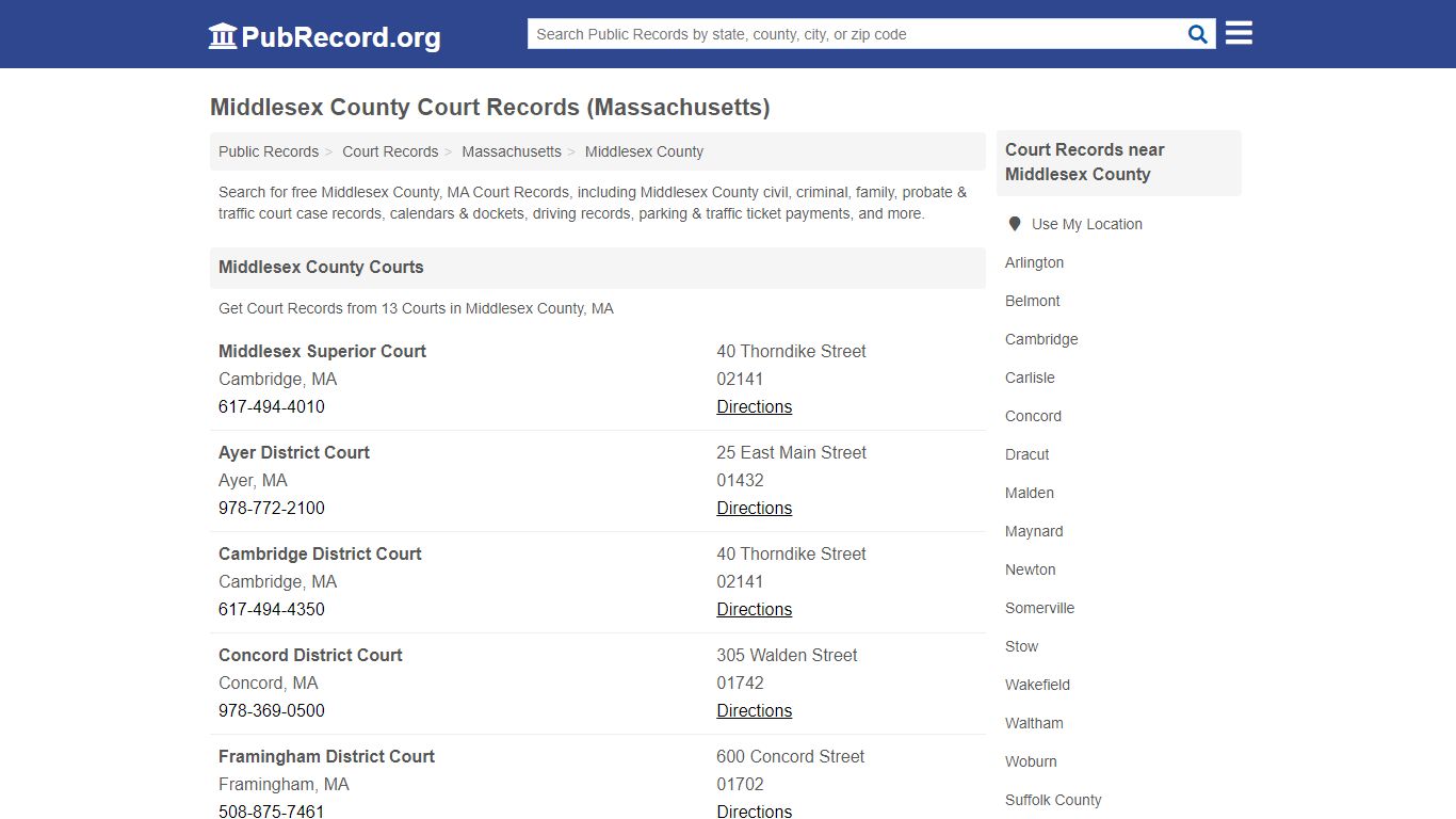 Middlesex County Court Records (Massachusetts)
